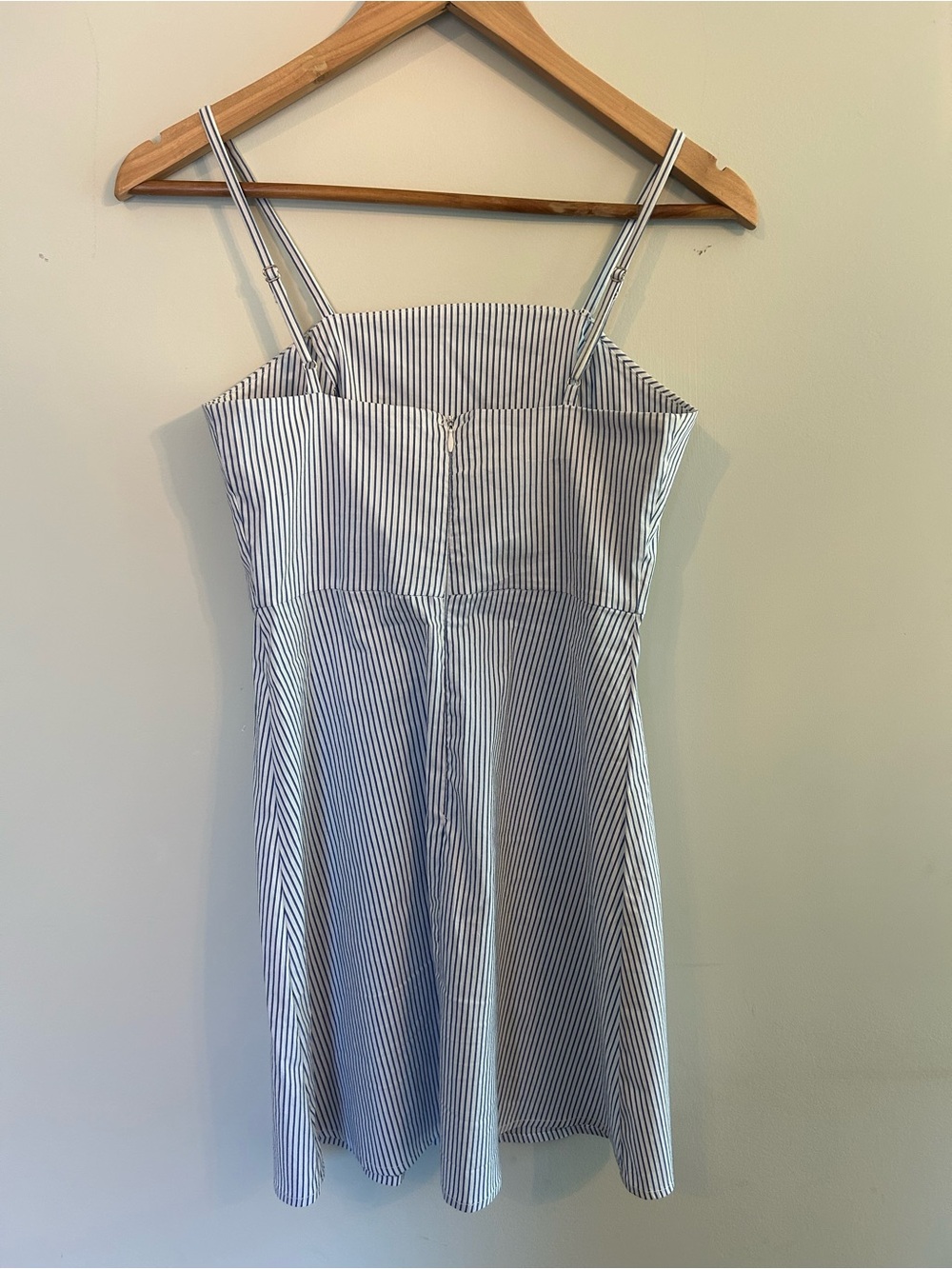 Urban Outfitters Kimchi Blue Pinstripe Square Neck Mini Dress Coastal Nautical - Picture 10 of 10